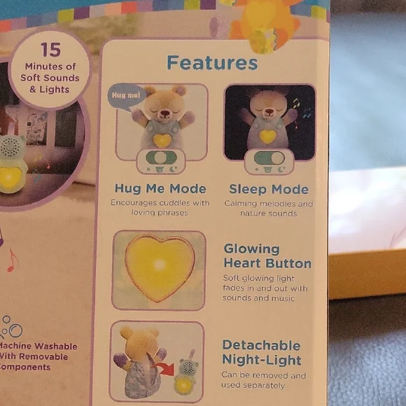 Sleepy Sounds Baby Bear - Cream and Purple - Picture 8 of 9